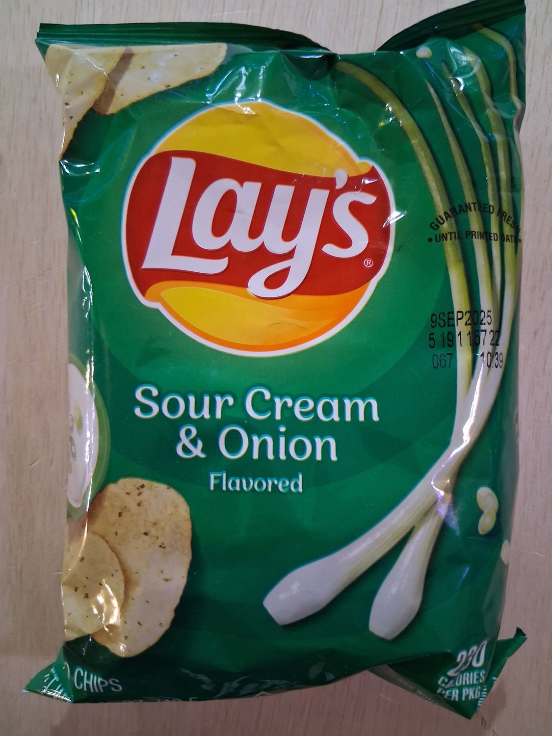 Lays Potato Chips Sour Cream &amp; Onion 1.5oz.
