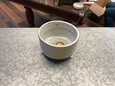 White speckled dip bowl