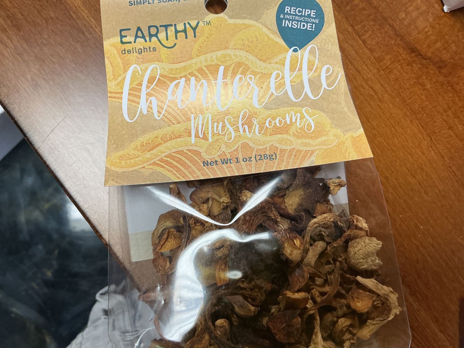 Dried chanterelle mushrooms