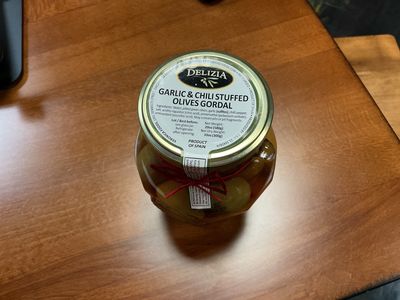 Garlic and chili stuffed olives