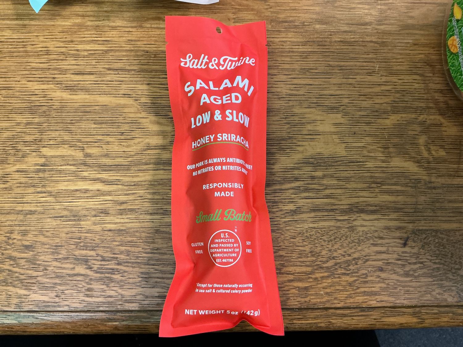 Salt and twine salami, Flavor: Honey sriracha