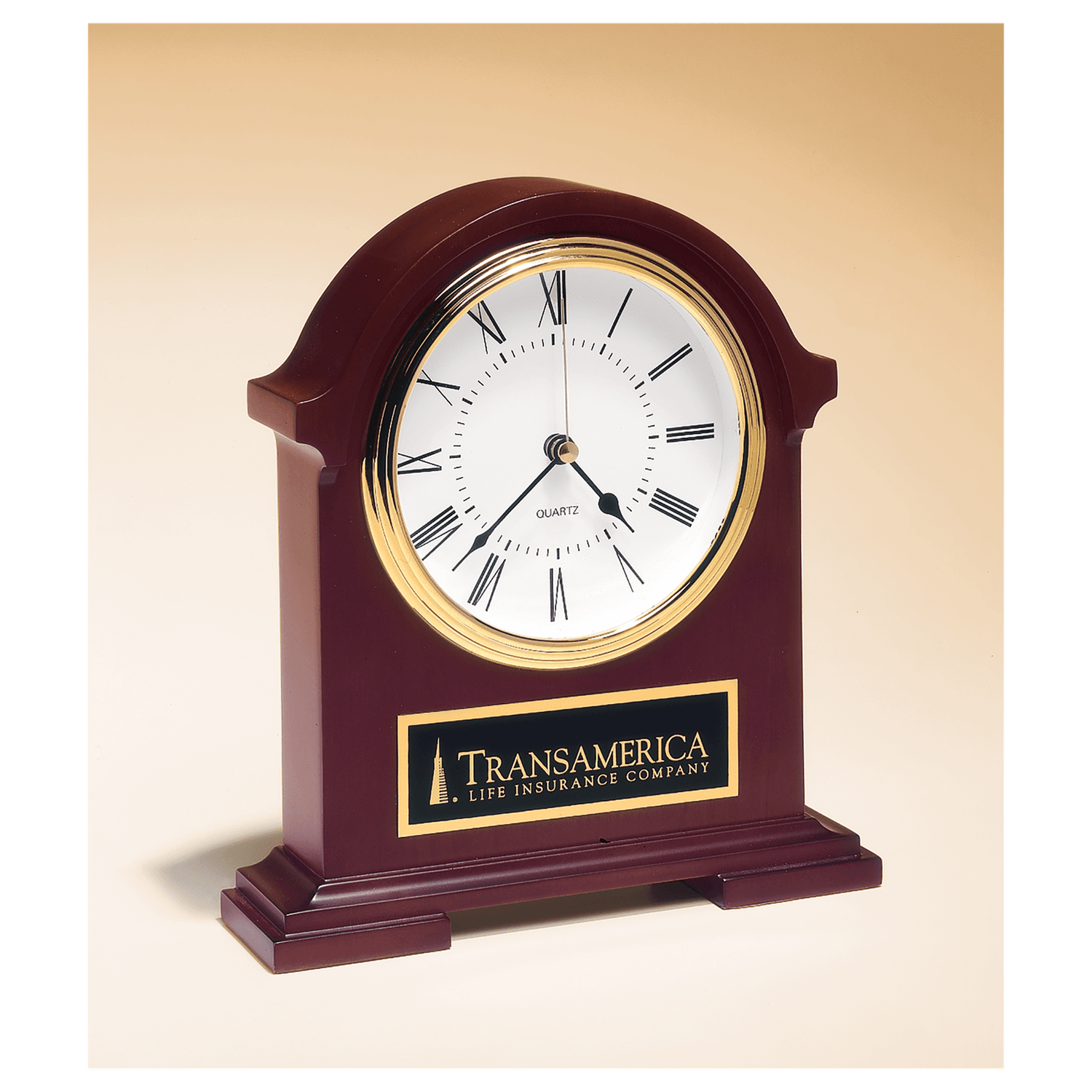 Napolean Clock,Traditional Style, Deep Hand Rubbed Mahogany Finish, Black Plate
