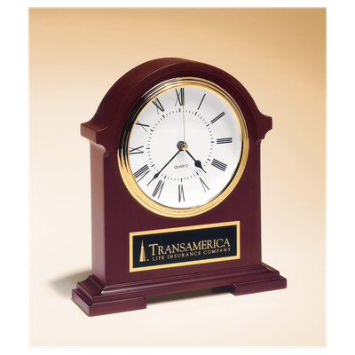 Napolean Clock,Traditional Style, Deep Hand Rubbed Mahogany Finish, Black Plate