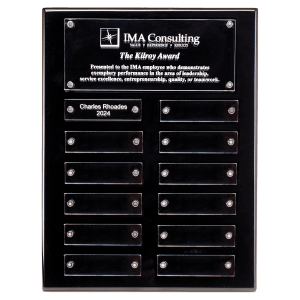 Black High Gloss Perpetual Plaque with Acrylic Engraving Plates