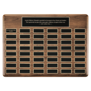 Plate Perpetual Plaque with Black Brass Plates American Walnut 48