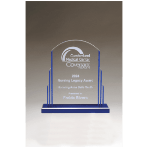 Art Deco Style Acylic with Blue Accents and Blue Mirror Top Base