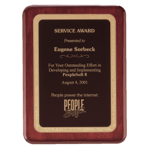 Rosewood Piano Finish Plaques "with Black Florentine Designer LaserFX Plates