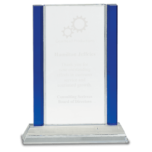 Blue 2-Edge Crystal on Clear Base