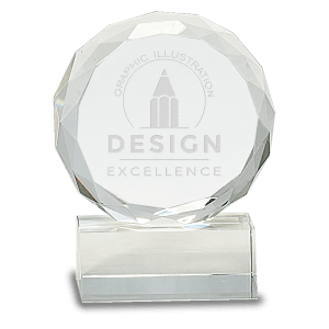 Clear Pedestal Base Round Facet Crystal on
