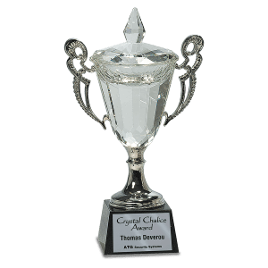 Crystal Cup with Silver Handles and Stem