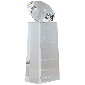 Crystal Diamond on Clear Crystal Pedestal