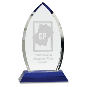 Crystal Oval on Blue Pedistal Base