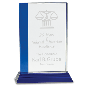 Large Blue Edge Crystal on Blue Base