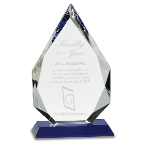 Diamond Crystal on Blue Pedestal Base