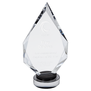 Large Diamond Crystal on Black &amp; Clear Round Base