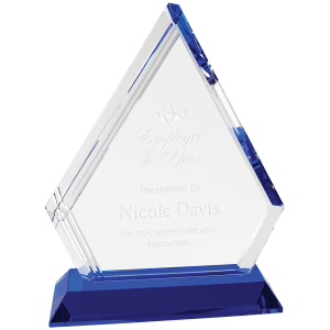 Small Crystal Diamond on Blue Pedestal Base