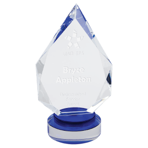 Small Diamond Crystal on Black &amp; Clear Round Base