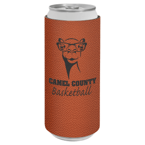 Basketball Leatherette Slim Beverage Holder