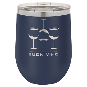Navy Blue 12 oz. Polar Camel Stemless Tumbler with Clear Lid