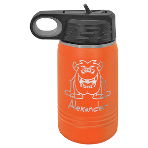 Orange 12 oz. Polar Camel Powder Coated Water Bottle