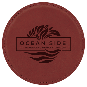 Rose Round Leatherette Coaster