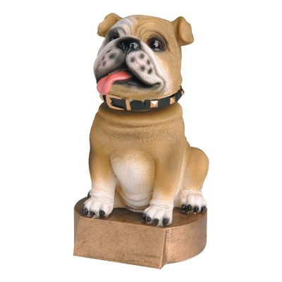 Mascot Bobblehead Resin, Bulldog Brown