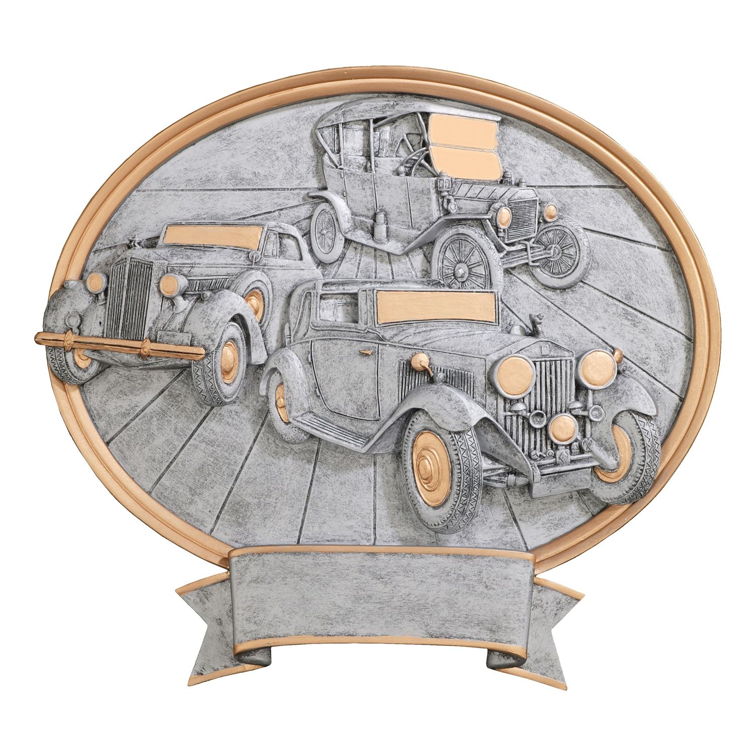Oval Legend Resin, Antique Cars