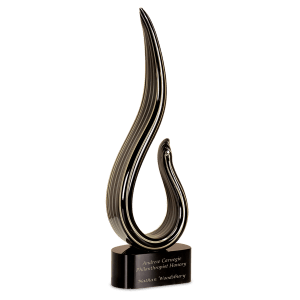 Black and Gold Curve Art Glass