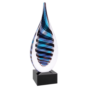 Blue, White, and Black Twisted Rain Drop