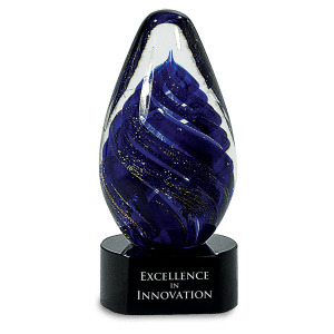 Blue Tear Drop Art Glass