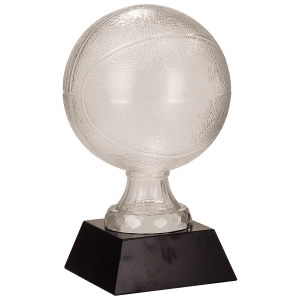 Glass Basketball with Black Marble Base