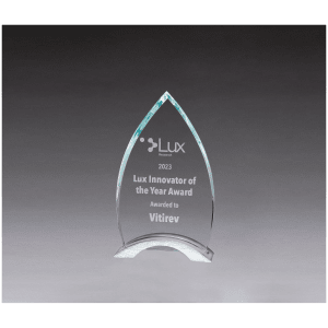 Flame Series Clear Glass Top with Brushed Silver Aluminum Base