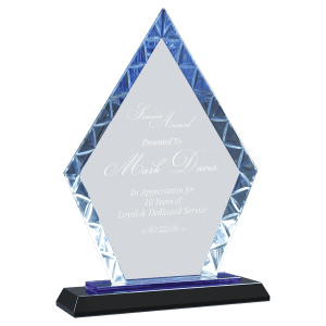 Large Diamond Accent Glass on Blue &amp; Black Base