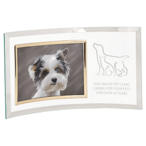 Jade Glass Crescent with 7" x 5" Picture Frame
