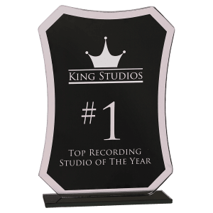 Large Black Rectangle Reflection Glass Award