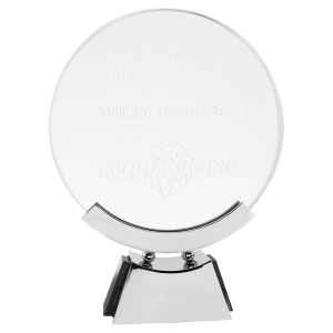 Large Round Voyager Glass with Silver/Black Base