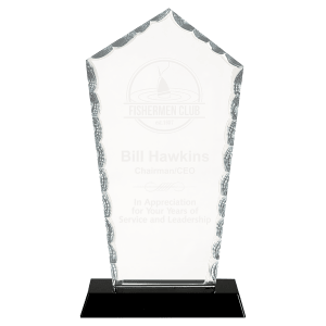 Medium Diamond Facet Glass on Black Base