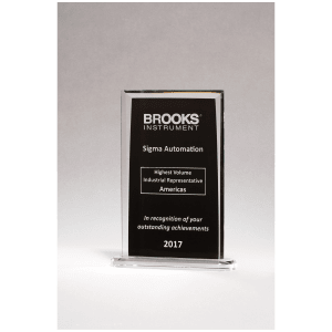 Rectangular Glass Award with Black Silkscreened Center