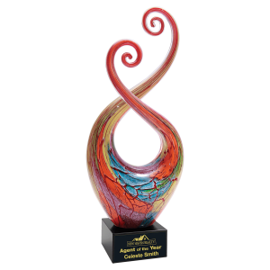 Multi-Color Twist Art Glass with Black Base
