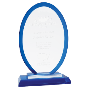 Small Oval Blue Regal Glass