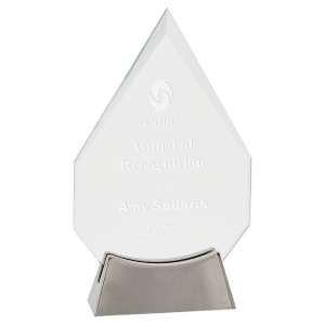 Small Diamond Platinum Glass with Arch Metal Base