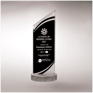 Zenith Series Black Silkscreened Glass w/Frosted Accents, Heave Aluminum Base