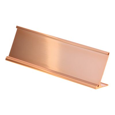 Metal Desk Nameplate Holder, Rose Gold