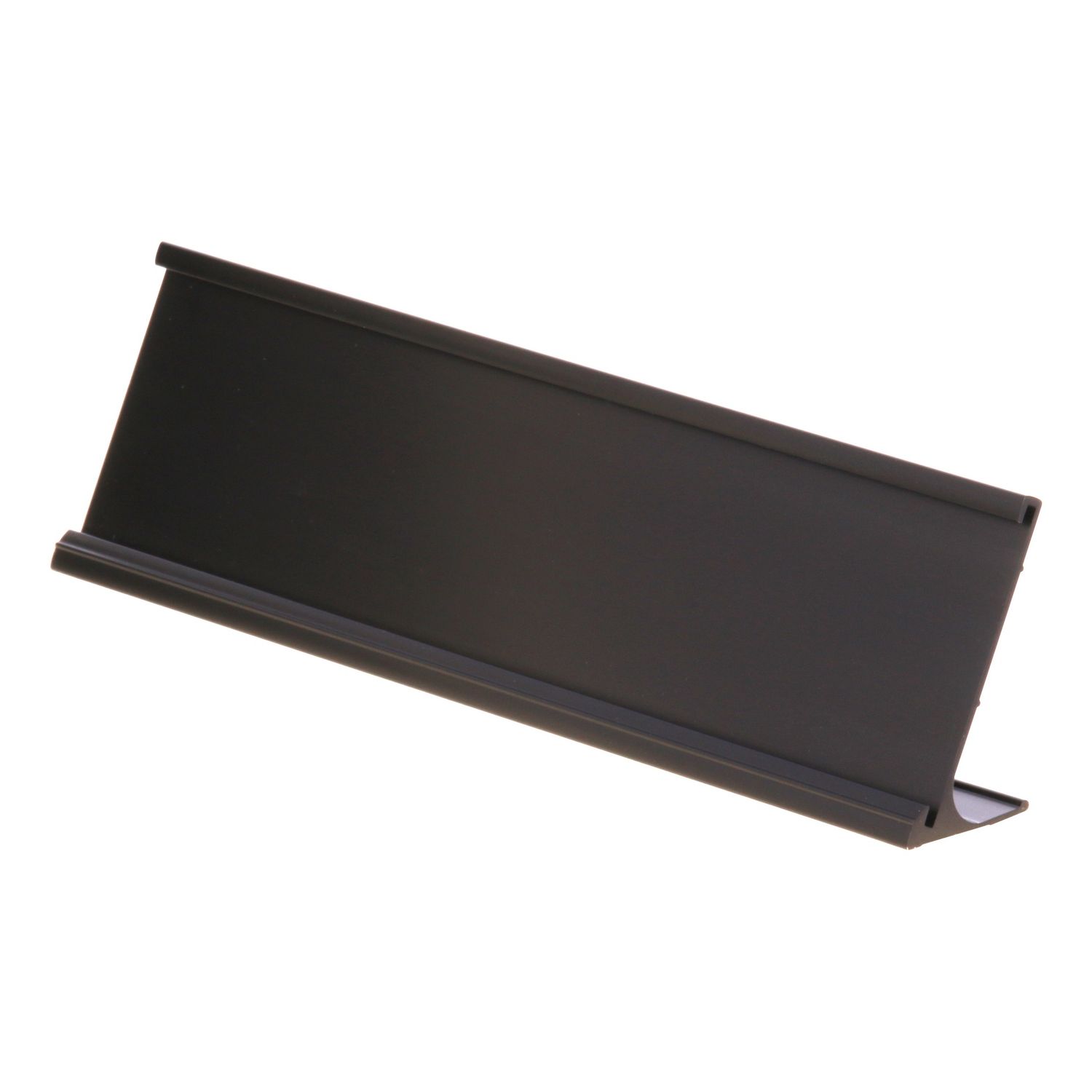 Metal Desk Nameplate Holder, Black