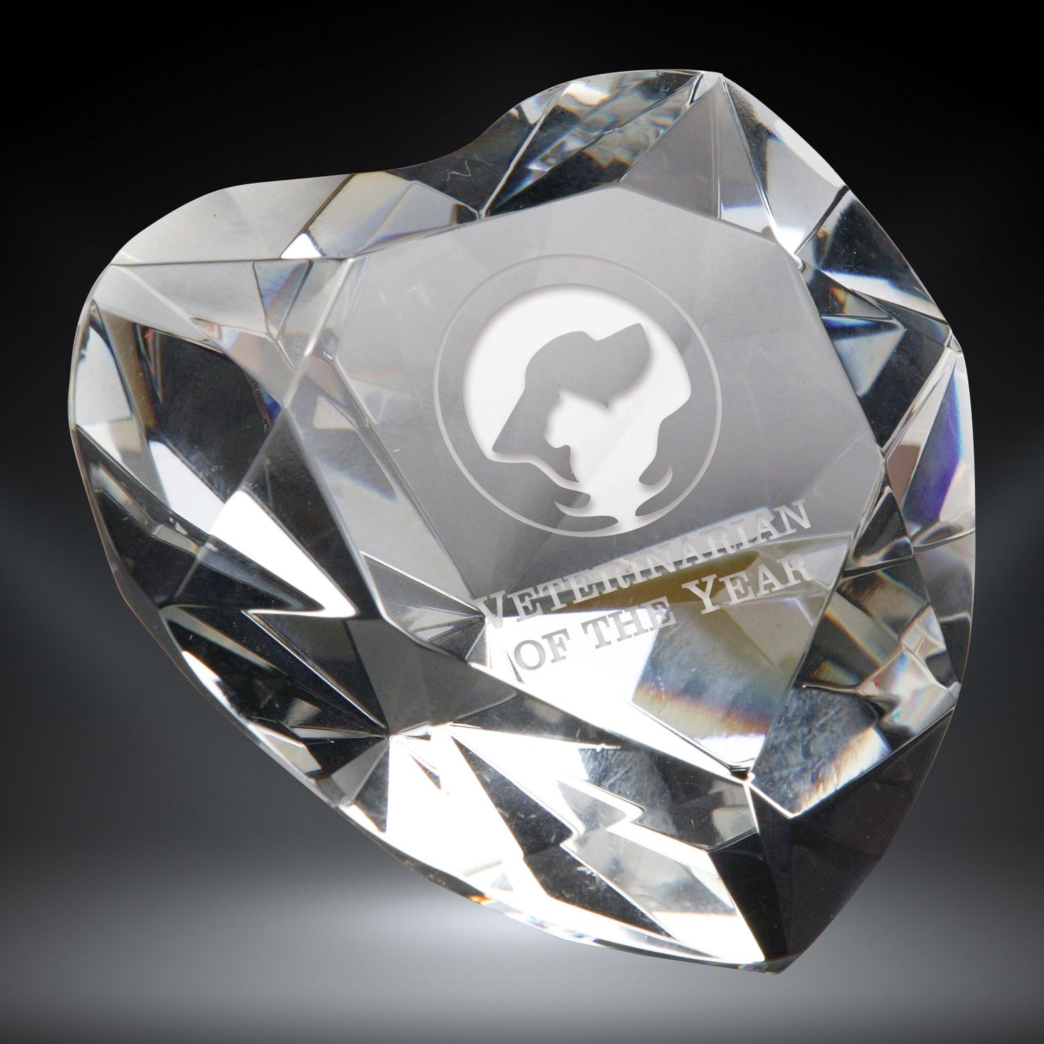 Heart Crystal Paperweight