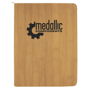 Bamboo Leatherette Portfolio with Zipper