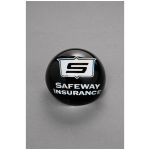 Crystal Paperweight with Black Silkscreen