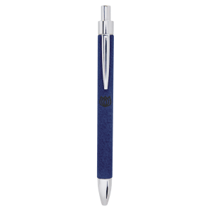 Blue Leatherette Ballpoint Pen