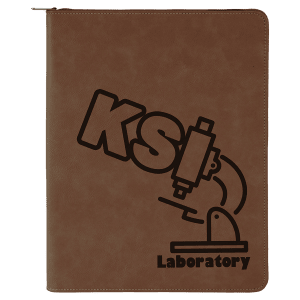 Dark Brown Leatherette Portfolio with Zipper