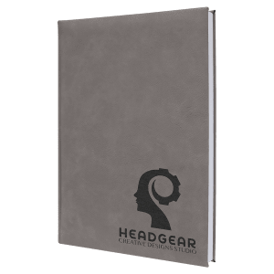 Gray Leatherette Sketch Book with White Unlined Paper